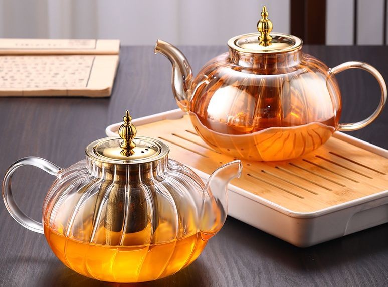 Vertical Striped Pumpkin Teapot